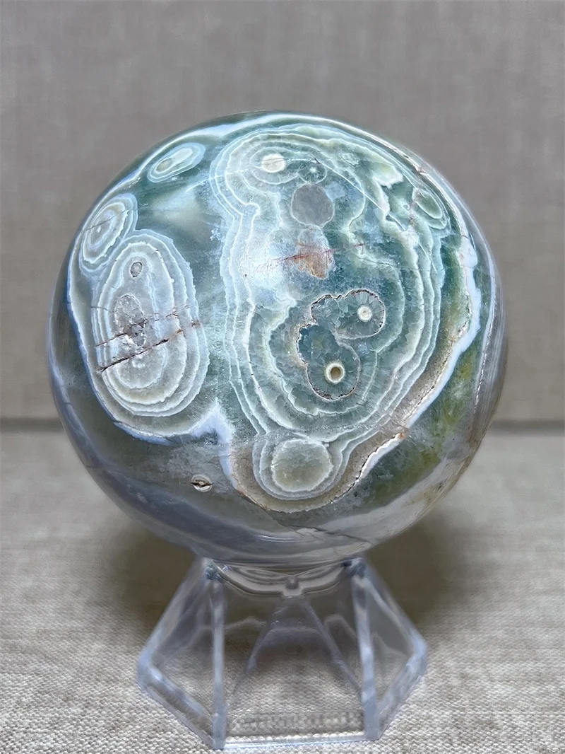 

Natural Ocean Jasper Sphere Free Form With Druzy Carving Reiki Healing Stone Home Decoration Exquisite Gift
