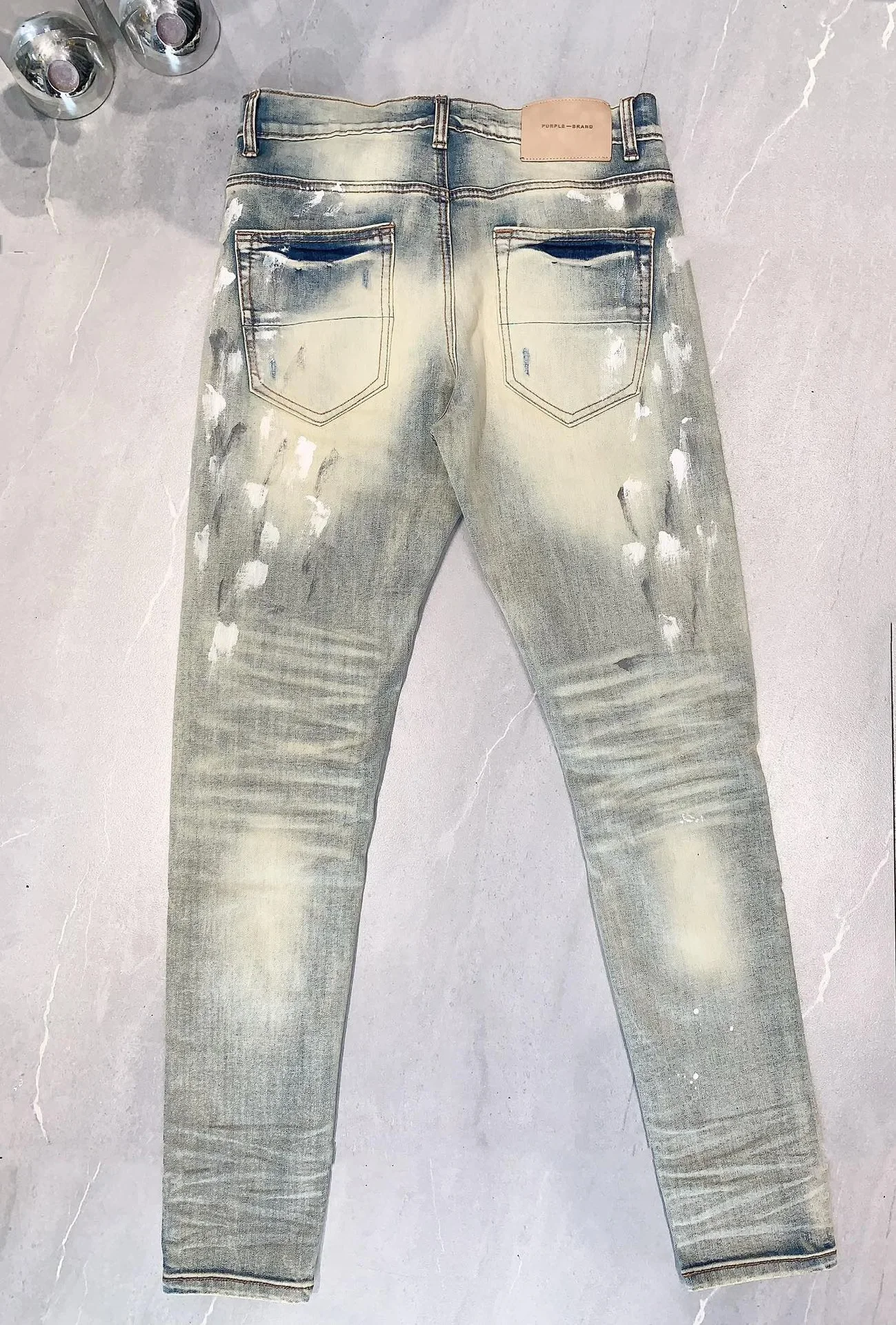 

Фиолетовые брендовые джинсы, модные, высокого качества, с высоким уличным ремонтом и низким вырезом, облегающие джинсовые брюки
