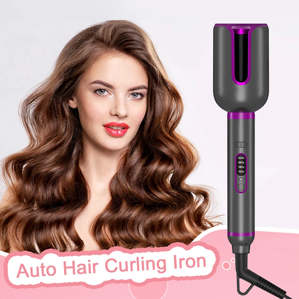 

YIBER Rotating Curling Iron Wand Waves Natural Curls Styling Tools Ceramic Curly Automatic Power-Off Hair Curler For Hair Care