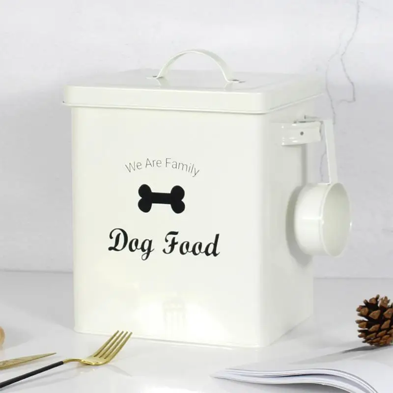 

Home Storage Boxes for Pets Dog Cats Food Containers Bins Powder Rice Laundry Box with Cover Spoon Home Organization