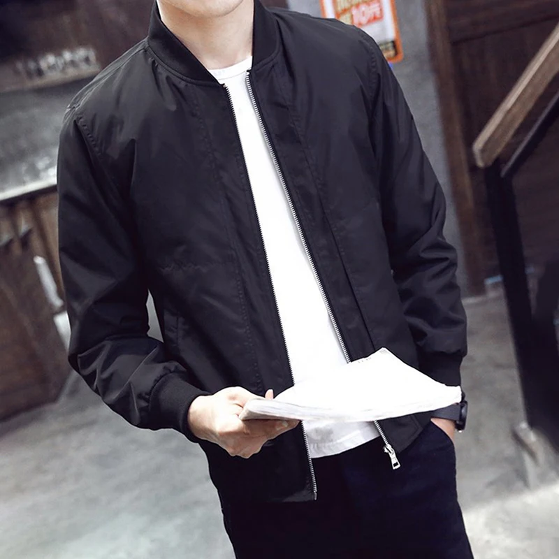 New High Quality Men's Casual Black Thin Slim Fit Stand Collar Long Sleeve Zip Jacket Coat Top Windproof Jackets Streetwear
New High Quality Men's Casual Black Thin Slim Fit Stand Collar Long Sleeve Zip Jacket Coat Top Windproof Jackets Streetwear