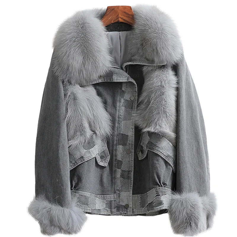 Fall Winter Short Real Fox Fur Collar Jacket Women's Fur Coat 2021 Streetwear Fashion Female Clothing Casaco Feminino FCY1956
Fall Winter Short Real Fox Fur Collar Jacket Women's Fur Coat 2021 Streetwear Fashion Female Clothing Casaco Feminino FCY1956
