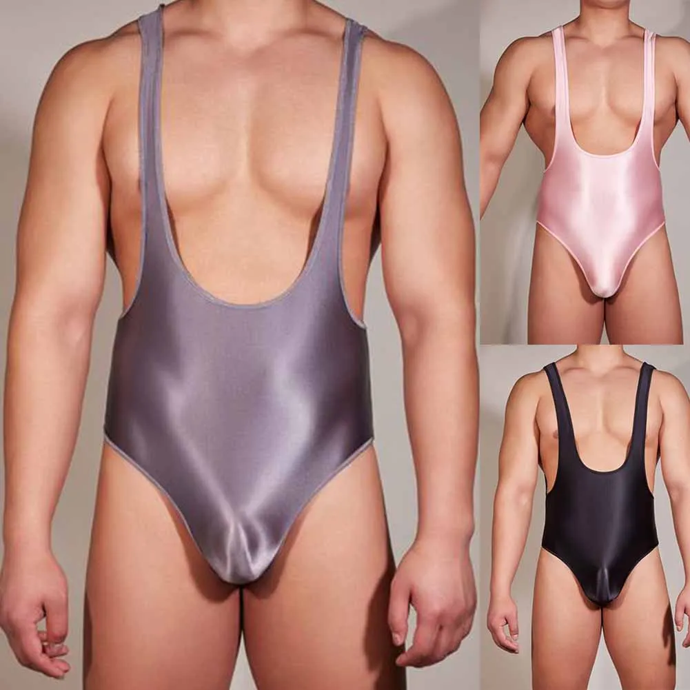 Mens Bodysuit Shiny Glossy Jumpsuit Sexy Thongs Leotard High Elastic Swimwear Slim Fitness Sleeveless Backless Lingeries
Mens Bodysuit Shiny Glossy Jumpsuit Sexy Thongs Leotard High Elastic Swimwear Slim Fitness Sleeveless Backless Lingeries
