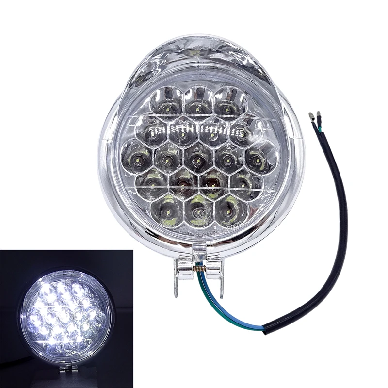 1Pc 2Wires Led Headlight Motorcycle Chrome LED Passing Spot Fog Light Front Headlight Lamp Fits For Most Motobike Round HeadLamp 
1Pc 2Wires Led Headlight Motorcycle Chrome LED Passing Spot Fog Light Front Headlight Lamp Fits For Most Motobike Round HeadLamp