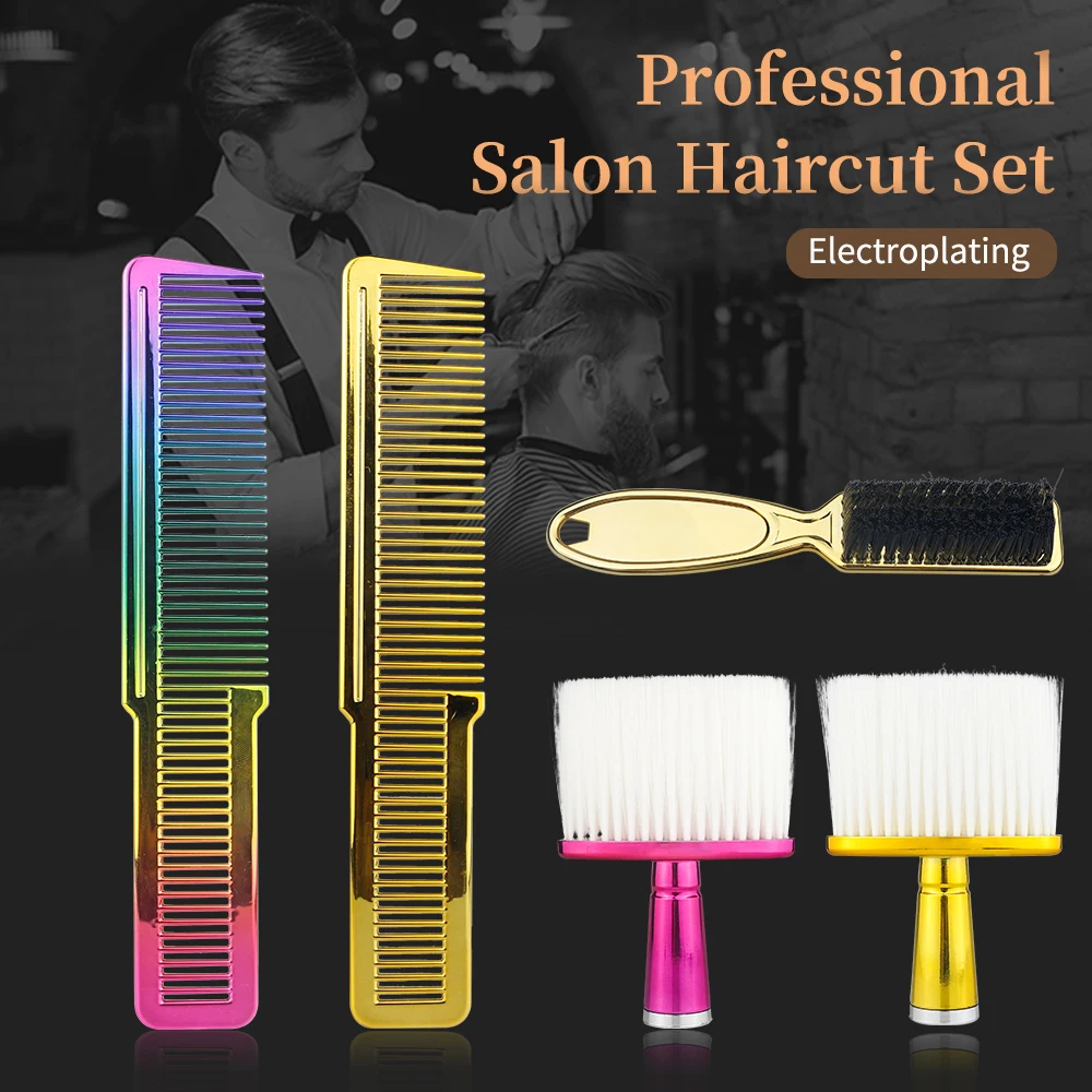 

2Pcs High Quality Hair Styling Accessories Brush Beard Comb Barber Neck Combs Professional For Salon Hairdressing Set Hairbrush