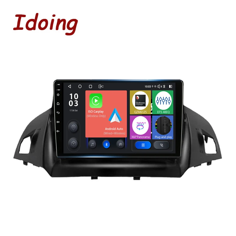 

Idoing 9 "автомобильный стерео Android Радио мультимедийный плеер для Ford Kuga 2 Escape 3 2012-2019 аудио навигация GPS головное устройство 8G + 128G