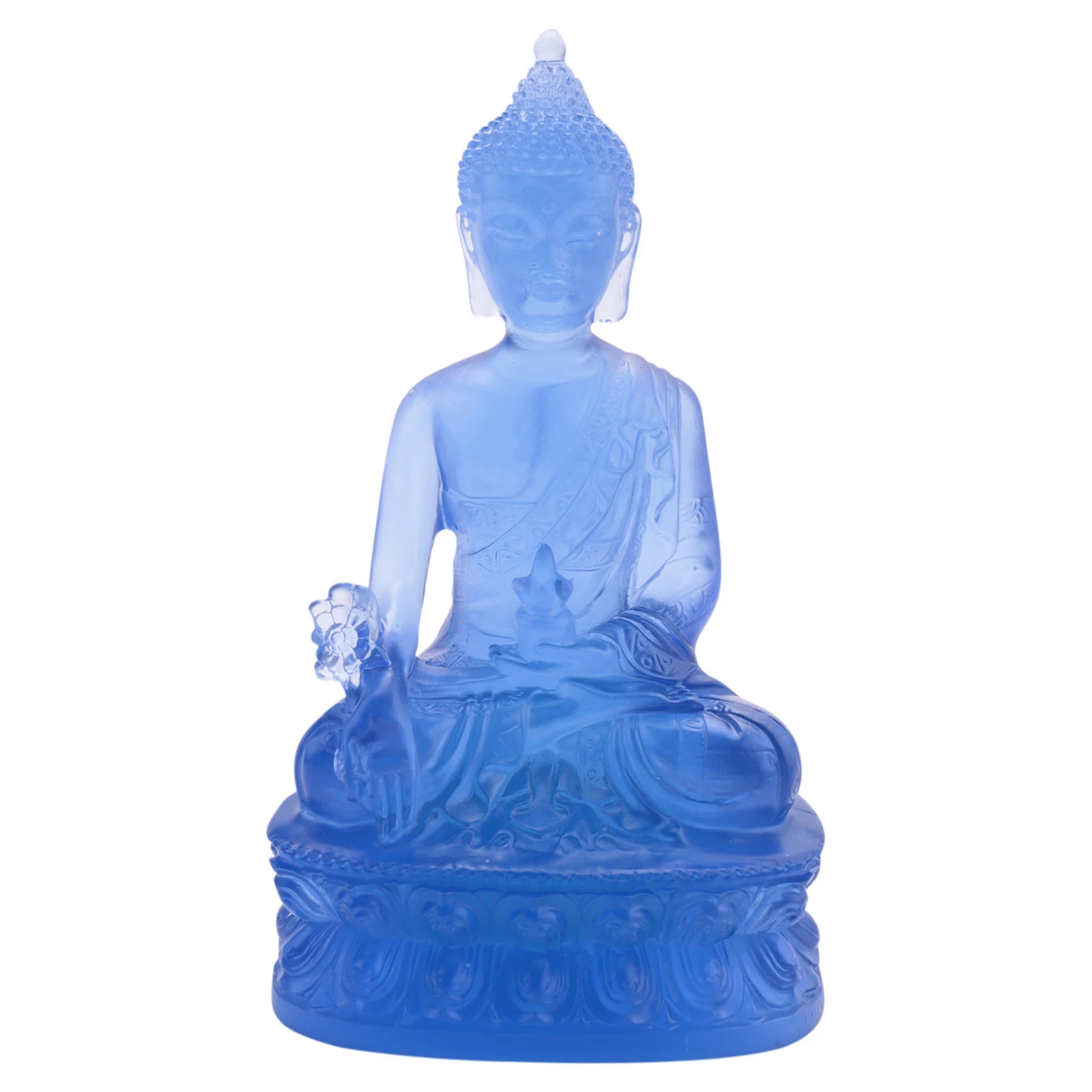 Tibetan Medicine Buddha Statue,Translucent Resin Buddha Sculpture Meditation Decor Spiritual Decor Collectible -Blue
Tibetan Medicine Buddha Statue,Translucent Resin Buddha Sculpture Meditation Decor Spiritual Decor Collectible -Blue