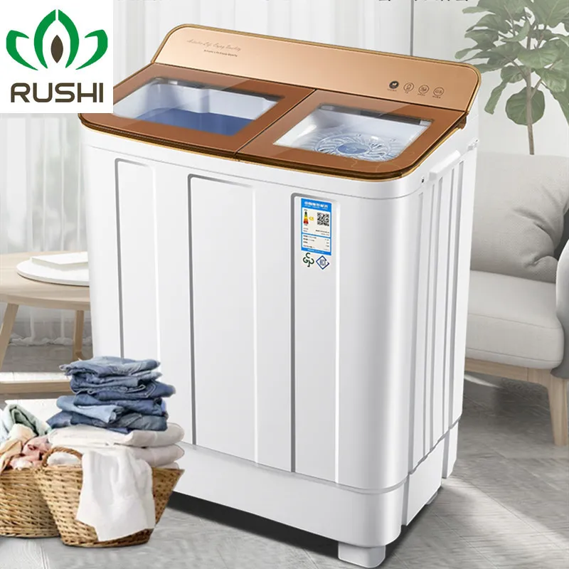 

14KGS Hotel Commercial Double Barrel Large Capacity Semi-automatic Washing Machine Dormitory Household Machine for Washing 220V