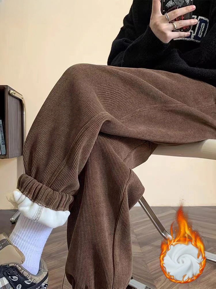 Women's Thicken Lambwool Fluff Sweatpants Korean Casual Elastic Waist Stright Joggers Trousers Autumn Winter Baggy Sports Pants
Women's Thicken Lambwool Fluff Sweatpants Korean Casual Elastic Waist Stright Joggers Trousers Autumn Winter Baggy Sports Pants