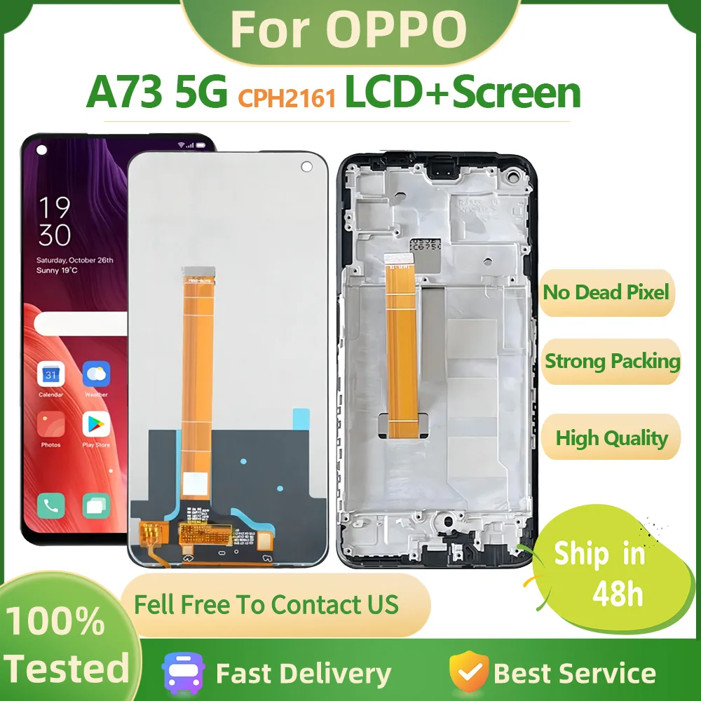 6,5 "Новый протестированный для Oppo A73 5G CPH2161, ЖК-дисплей, сенсорный экран для Oppo A73 5G, ЖК-дисплей в сборе, сменный дисплей, дигитайзер
6,5 "Новый протестированный для Oppo A73 5G CPH2161, ЖК-дисплей, сенсорный экран для Oppo A73 5G, ЖК-дисплей в сборе, сменный дисплей, дигитайзер