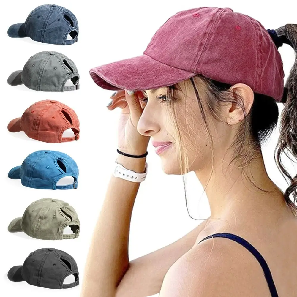 

Messy High Bun Baseball Cap Men Women Running High Ponytail Sun Hat Spring Summer Cotton Snapback Hat