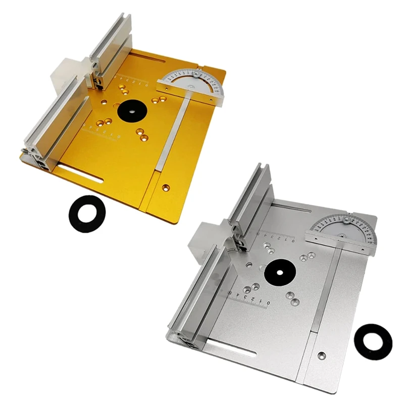 Router Table Insert Plate Wood Milling Flip Board Trimming Machine Auxiliary Tool With Miter Gauge,Gold
Router Table Insert Plate Wood Milling Flip Board Trimming Machine Auxiliary Tool With Miter Gauge,Gold