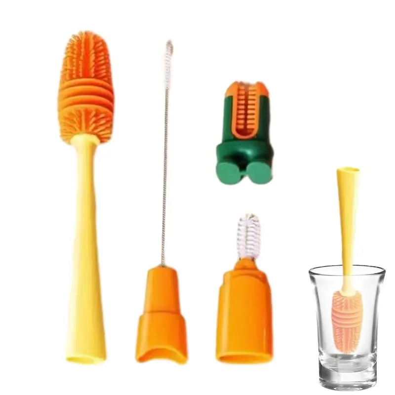 Bottle Brush Cleaning Set 4-in-1 Silicone Brush Head Cup Glass Brush Household Baby Pacifier Brush Kitchen Accessories for Mugs
Bottle Brush Cleaning Set 4-in-1 Silicone Brush Head Cup Glass Brush Household Baby Pacifier Brush Kitchen Accessories for Mugs