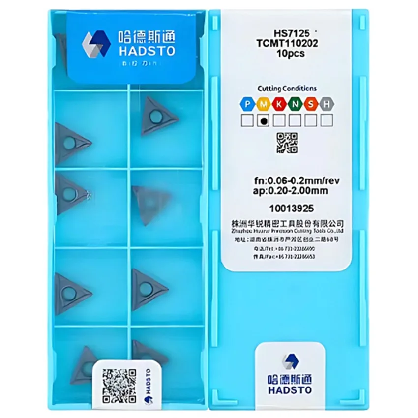 HADSTO TCMT090204 HS7125TCMT110202 HS7125/TCMT110204 HS7125/TCMT110208 HS7125 TCMT09 TCMT11 CNC carbide inserts 10pcs/box
HADSTO TCMT090204 HS7125TCMT110202 HS7125/TCMT110204 HS7125/TCMT110208 HS7125 TCMT09 TCMT11 CNC carbide inserts 10pcs/box