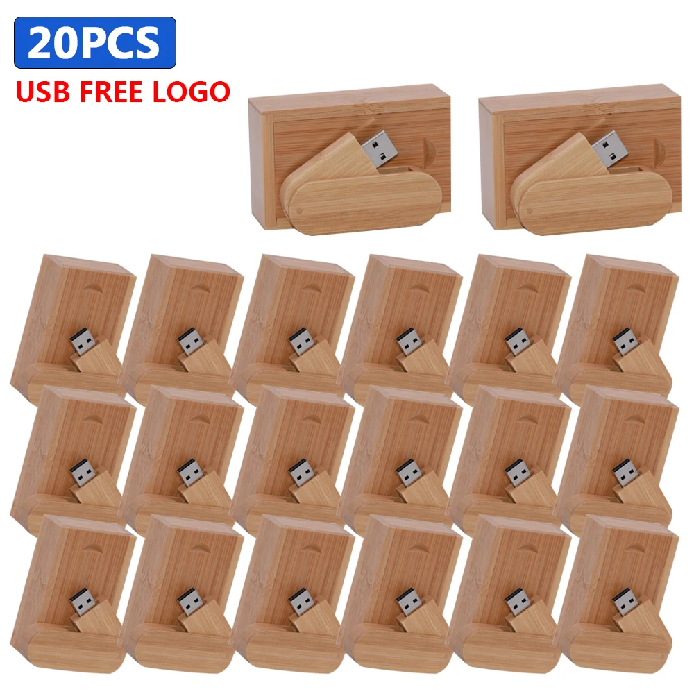 

20pcs/lot Wooden USB 2.0 With Box usb flash drive Laser Engraving pen drive 4GB 8GB 16GB 32GB 64GB pendrive Free logo customized