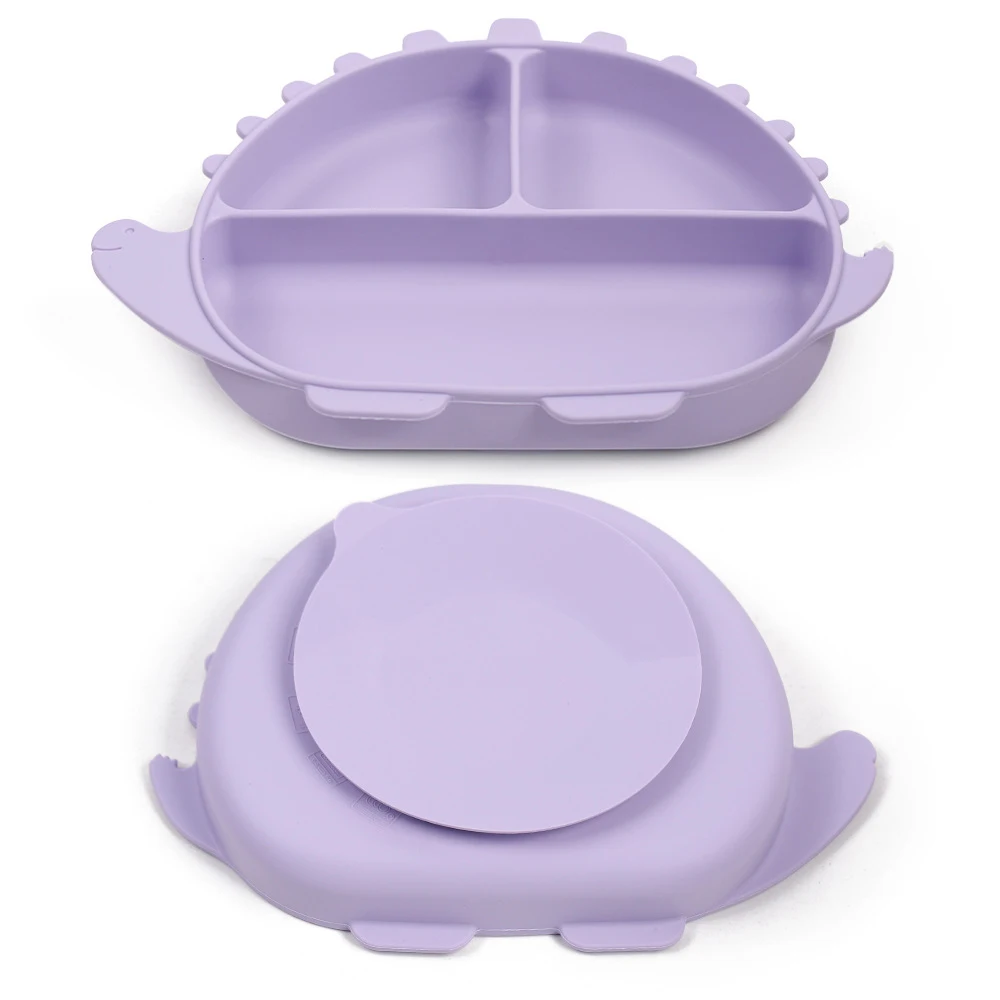

Baby Silicone Dinner Plate with Strong Suction Baby Bowl Children's Complementary Food Divided Tableware Anti-skid Kids Dishes