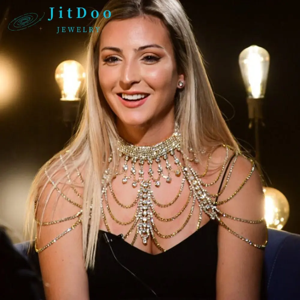 JitDoo Luxury Rhinestone Handmade Multi Layer Personalized Exaggerated Shoulder Chain for Women Party Wedding Dress Accessories
JitDoo Luxury Rhinestone Handmade Multi Layer Personalized Exaggerated Shoulder Chain for Women Party Wedding Dress Accessories