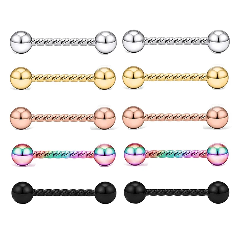 Tongue Rings for Women Stainless Steel Stud Barbell Tongue Ring 14 Gauge 5mm Ball Nipple Bars Piercing Jewelry Straight Nipple
Tongue Rings for Women Stainless Steel Stud Barbell Tongue Ring 14 Gauge 5mm Ball Nipple Bars Piercing Jewelry Straight Nipple