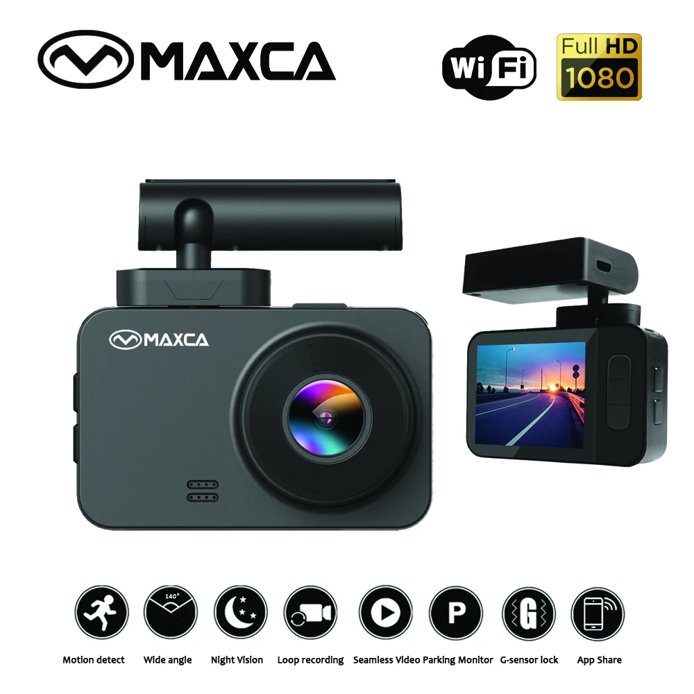 

MAXCA G43 2 Inch WiFi HD 1080P Dash Camera Night Vision DVR With Magnetic Holder and Dual USB Charger FHD Dash Cam