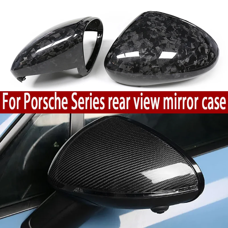 

For Porsche Macan Panamera 971 Cayman Boxster 718 981 Cayenne 982 992 911 Dry carbon fiber rear view mirror housing case cover