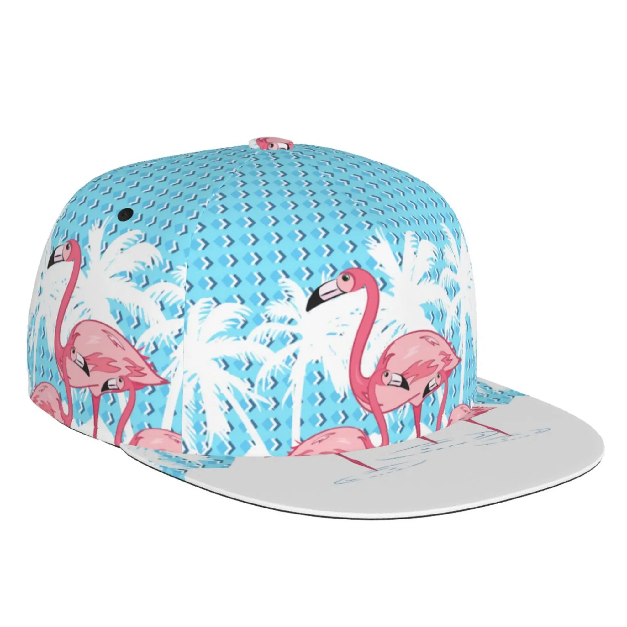 

Flamingo Coconut Tree Flat Brim Summer Baseball Cap Snapback Hat Hip Hop Unisex Adult Teens Adjustable Print One Size