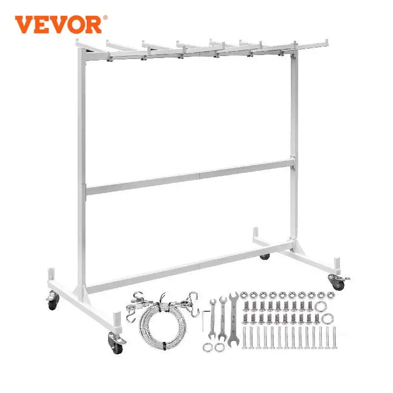 

VEVOR 1 Layer 3 Rows Folding Chair Dolly Cart W/Locking Casters Max 42 Chairs 12 Tables Steel Frame Of Rotating Wheel With Rope