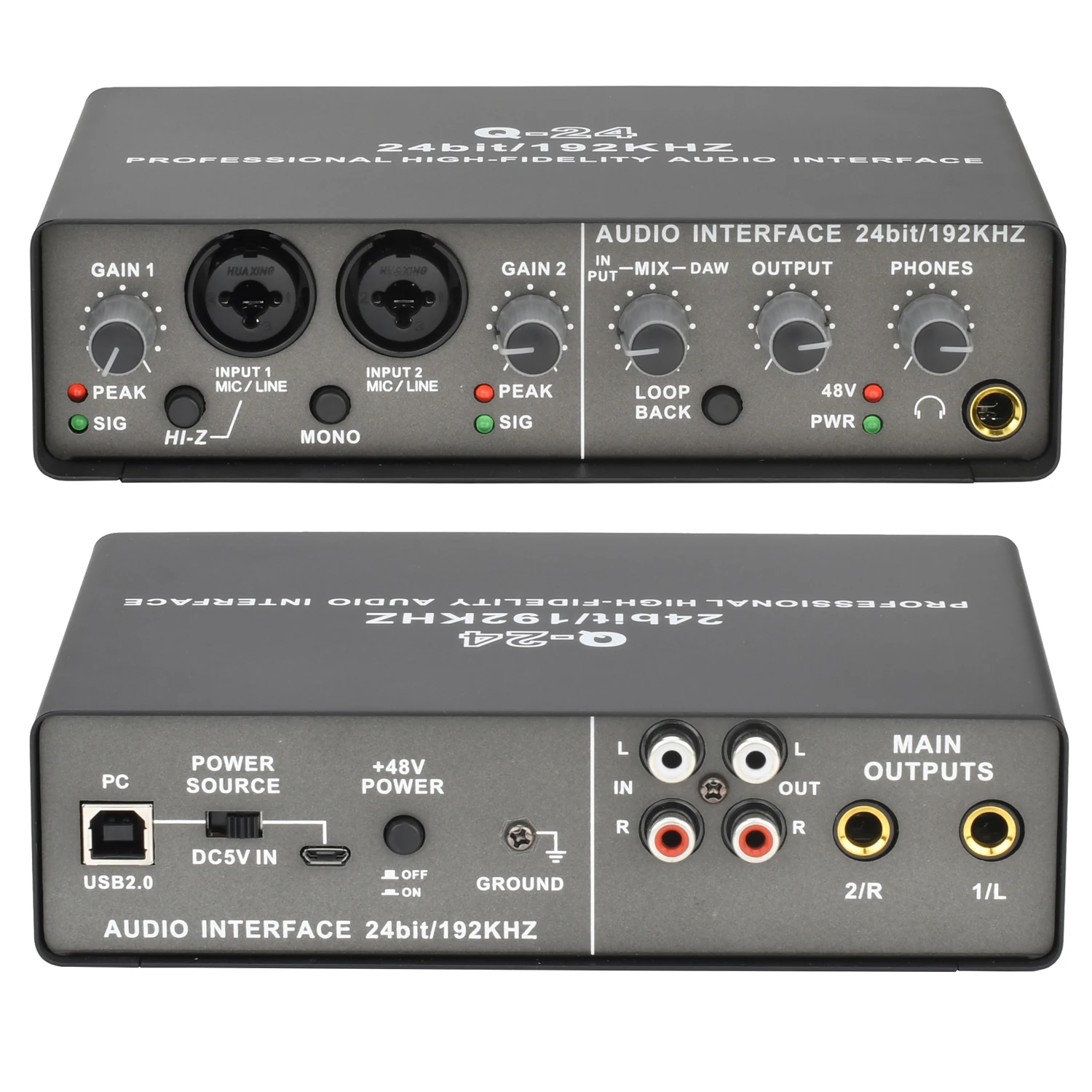 

New Professional Audio Interface Sound Card with Monitoring Electric Guitar Live Recording Audio Extractor For Studio Singing