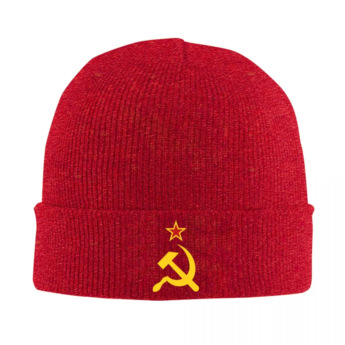 

Russian Soviet Flag Bonnet Hats Hip Hop Knitting Hat For Women Men Winter Warm CCCP USSR Hammer And Sickle Skullies Beanies Caps