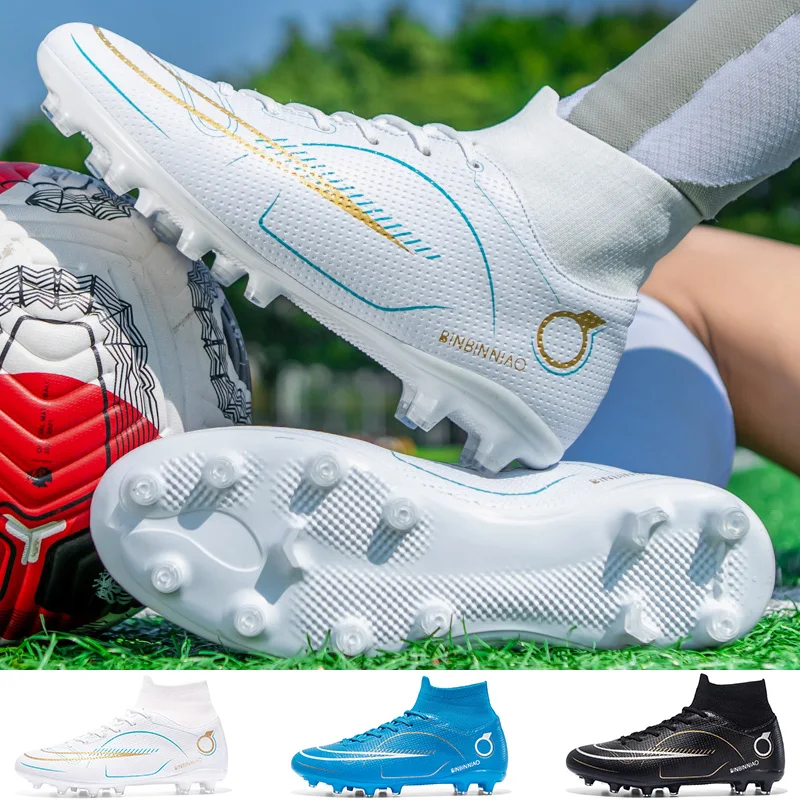 

2024 Children's Football Shoes Long Spikes Child's Society Cleats Comfortable Crampon Original Mens Soccer Shoes Dropshipping