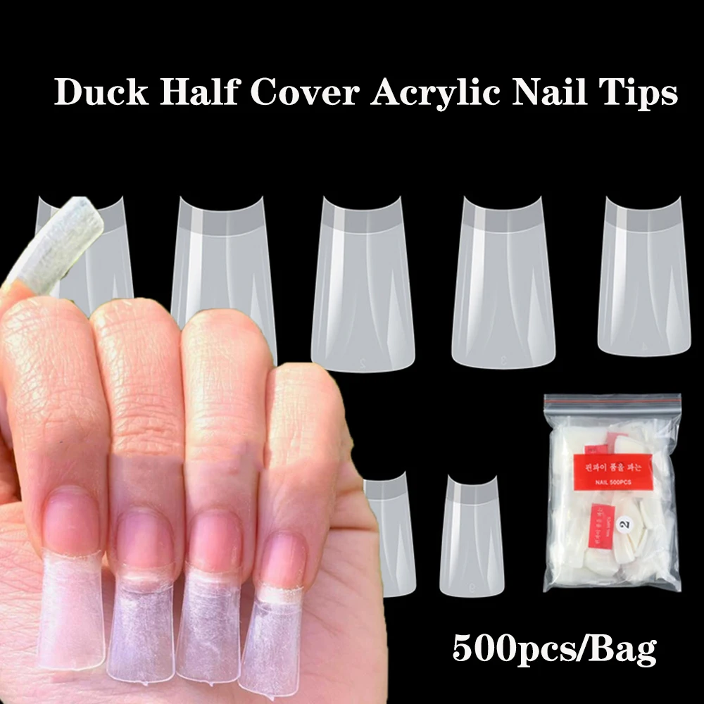 500pcs Duck Nail Tips Acrylic Fake Nails Wide Clear False Nail Tips Half Cover for UV Gel Extension Manicure Tool Accessories
500pcs Duck Nail Tips Acrylic Fake Nails Wide Clear False Nail Tips Half Cover for UV Gel Extension Manicure Tool Accessories