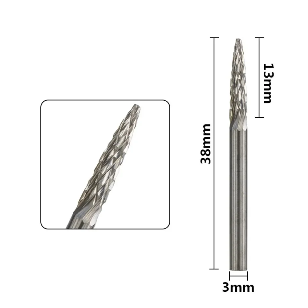 F3 Type Carbide Rotary File 10 Pieces 3Mm Shank Double Cut Burrs For Dremel Tools
F3 Type Carbide Rotary File 10 Pieces 3Mm Shank Double Cut Burrs For Dremel Tools