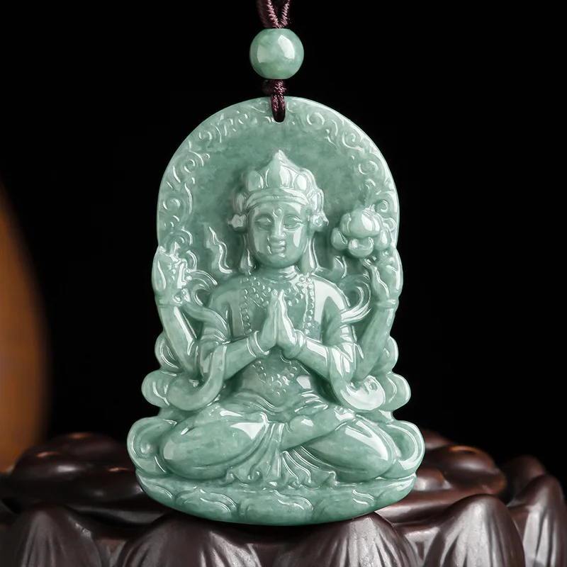 Hot Selling Jadeite Oil Green Guanyin Tara Buddha Pendant Charm Jewellery Hand-Carved Necklace for Women Men Fashion Accessories
Hot Selling Jadeite Oil Green Guanyin Tara Buddha Pendant Charm Jewellery Hand-Carved Necklace for Women Men Fashion Accessories