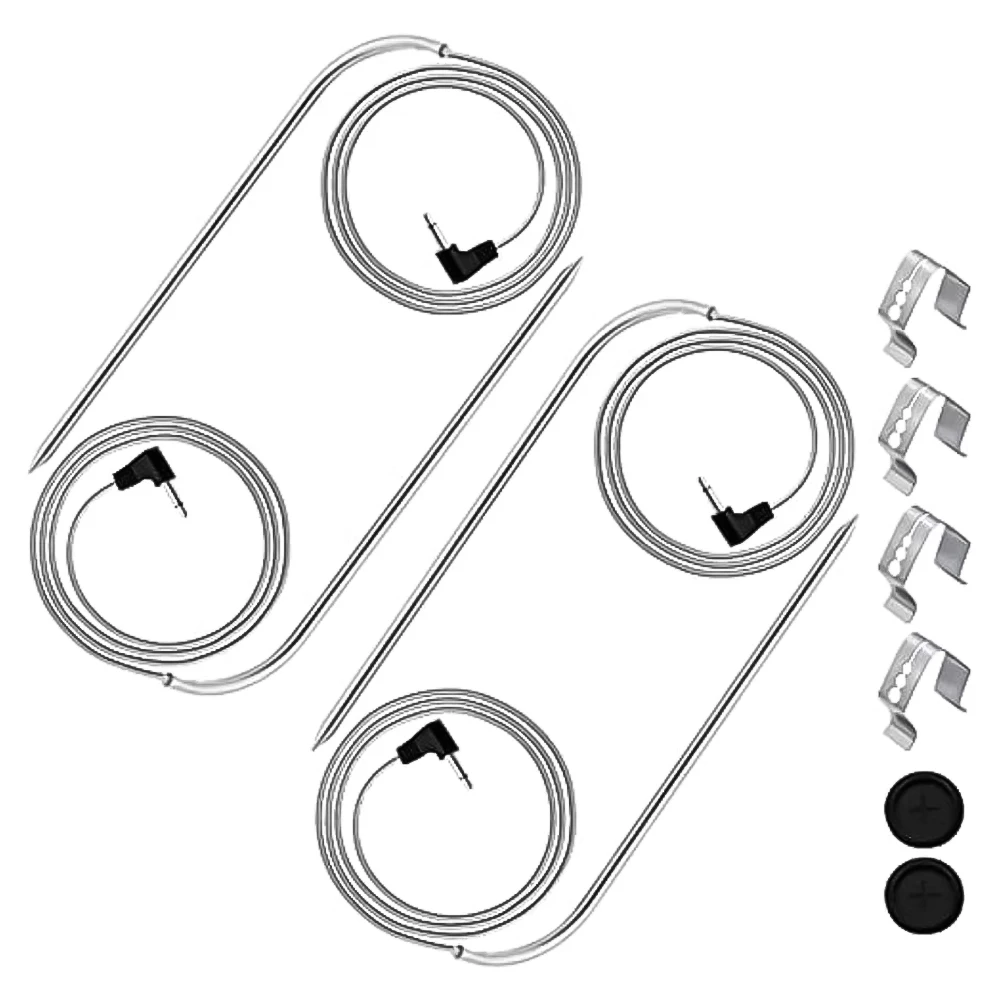 

2/4 Pcs Meat Probes Compatible With Masterbuilt Gravity Series 560/800/1050 With Grill Clips And Probe Grommet Temperature Probe