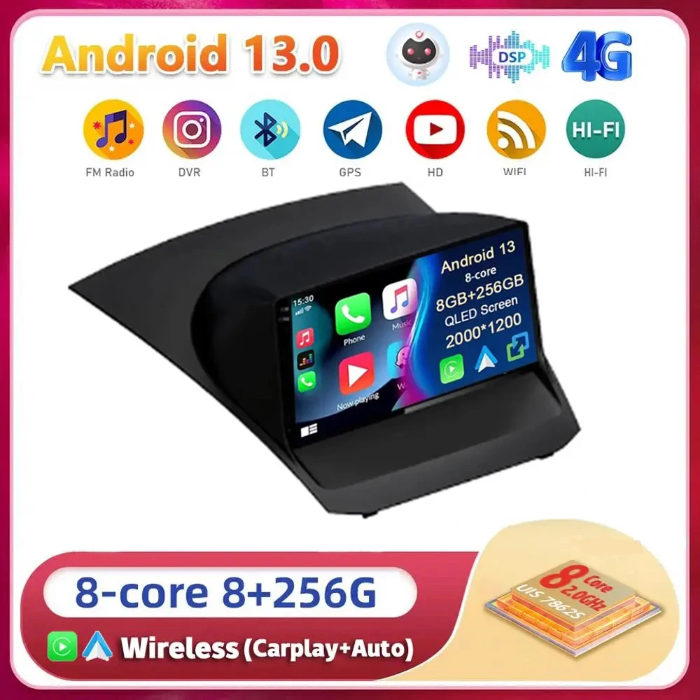 

Android13 Carplay Auto For Ford Fiesta Mk 6 2009 2010 2011 2012 2013 2014 -2018 Multimedia Car Radio Player WIFi+4G DSP GPS 2DIN