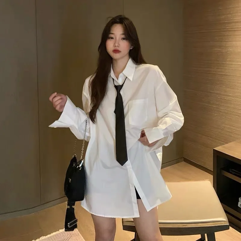 Gothic T Shirt Women Long Sleeve Jk White Shirt Korean Style Solid Tie Oversize Shirt Blouse Loose Streetwear Tops
Gothic T Shirt Women Long Sleeve Jk White Shirt Korean Style Solid Tie Oversize Shirt Blouse Loose Streetwear Tops