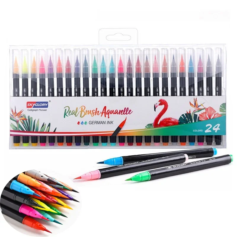 12/36 Color Soft Head Water-soluble Brush Pen PVC Box Set Student Art Painting Color Coating Rounded Rod Watercolor Pen
12/36 Color Soft Head Water-soluble Brush Pen PVC Box Set Student Art Painting Color Coating Rounded Rod Watercolor Pen