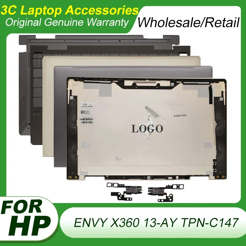 

Новинка, оригинальная задняя крышка для HP ENVY X360 13-AY TPN-C147 LCD, петли, Верхняя фотография, подставка для нижней части