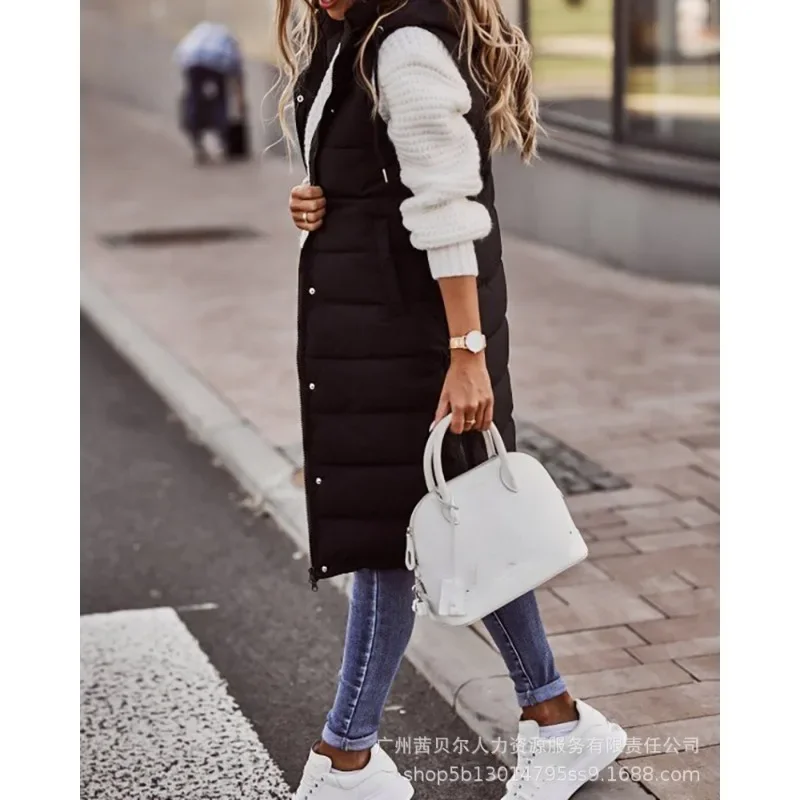 Однобортный жилет с капюшоном средней длины с хлопковой подкладкой Y2K, зимние пуховики, жилеты, женские куртки, кардиган, куртки, верхняя одежда 
Однобортный жилет с капюшоном средней длины с хлопковой подкладкой Y2K, зимние пуховики, жилеты, женские куртки, кардиган, куртки, верхняя одежда