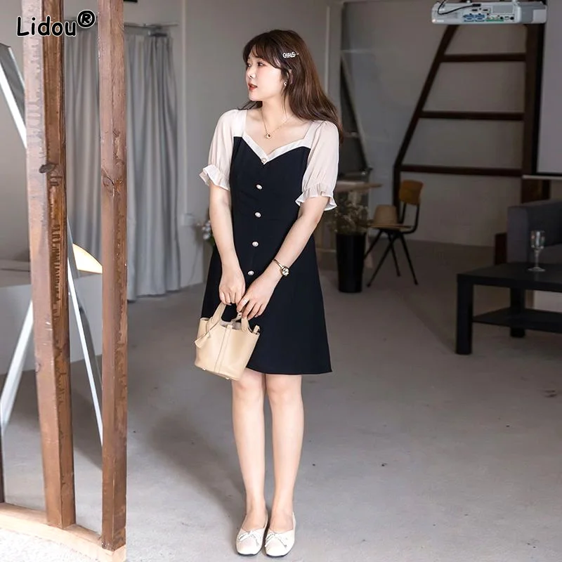 Flare Sleeve V-neck Solid Color Knee Skirts Dresses Women's Clothing 2023 Button Patchwork Oversized Fashion Loose Casual Thin
Flare Sleeve V-neck Solid Color Knee Skirts Dresses Women's Clothing 2023 Button Patchwork Oversized Fashion Loose Casual Thin