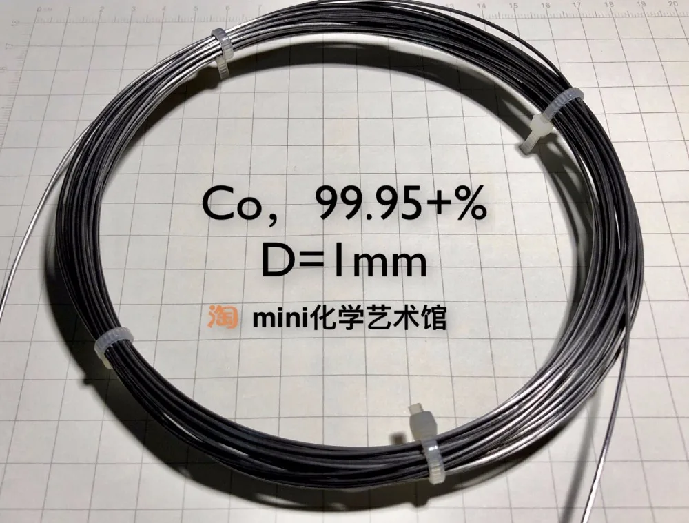 Pure cobalt wire, cobalt oxide, Co, purity: 99.95%, diameter: 1mm, length: 100cm.
Pure cobalt wire, cobalt oxide, Co, purity: 99.95%, diameter: 1mm, length: 100cm.