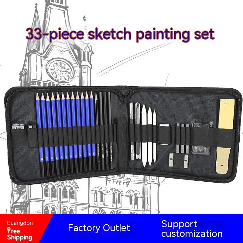 CHEN LIN 33 Pieces Sketch Pencil Set for Professional Drawing Art Tool Kit Watercolor Metallic Oil Pencil Artist Art Supplies
CHEN LIN 33 Pieces Sketch Pencil Set for Professional Drawing Art Tool Kit Watercolor Metallic Oil Pencil Artist Art Supplies