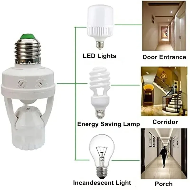 Smart E27 PIR Motion Sensor Light Switch 110V, 220V Detector Base Lamp Holder Lux Time Delay Adjust Control Bulb Socket 9 Mallzona S394b4e9e750e4f69ab1507c1afaf3d3fR Smart E27 PIR Motion Sensor Light Switch 110V, 220V Detector Base Lamp Holder Lux Time Delay Adjust Control Bulb Socket Mallzona