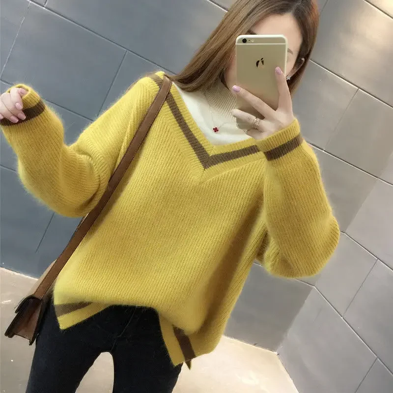 Autumn and Winter Women's Pullover Half High Collar Patchwork Solid Underlay Fashion Casual Elegant Commuter Long Sleeve Tops
Autumn and Winter Women's Pullover Half High Collar Patchwork Solid Underlay Fashion Casual Elegant Commuter Long Sleeve Tops