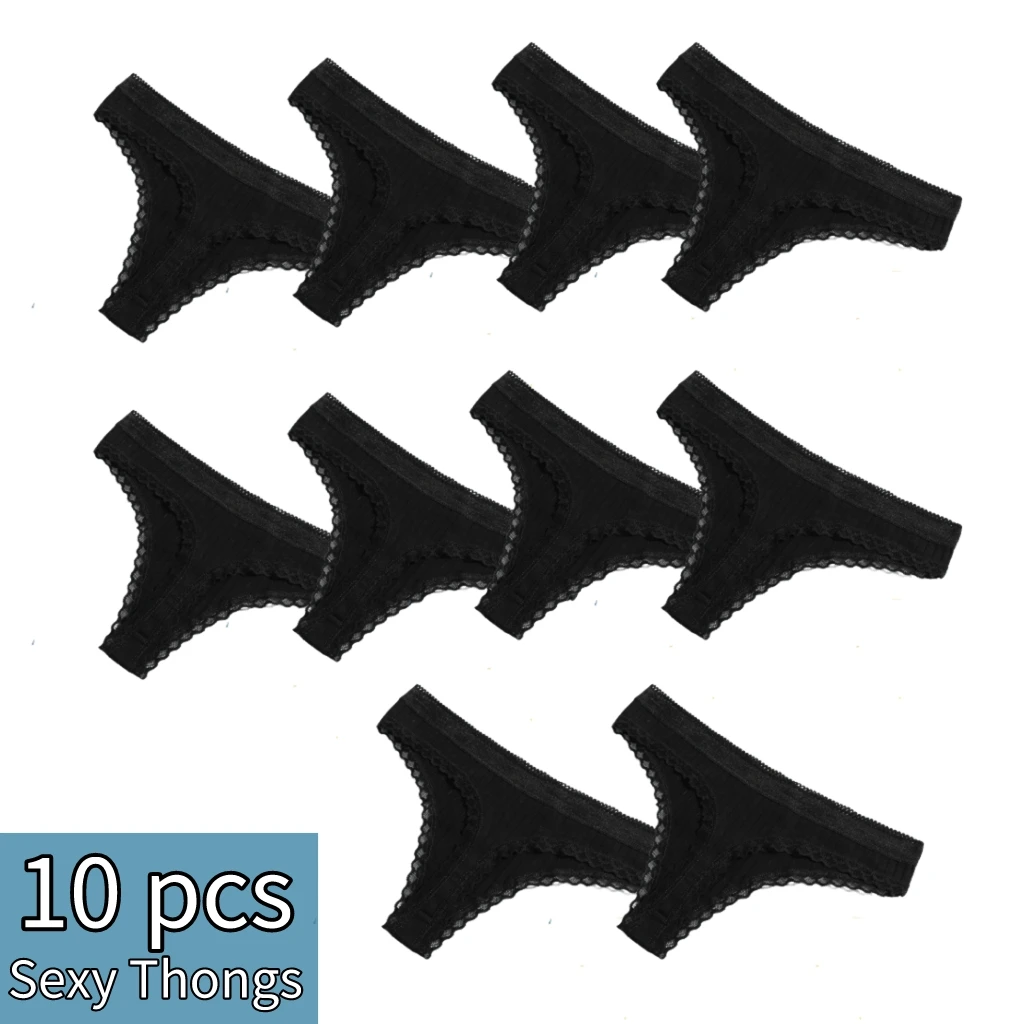 10PCS Sexy Thongs Women Lace Solid Low Waist Female Cotton Underwear Ladies Seamless G-strings Cotton Women Underwear Sexy Panty
10PCS Sexy Thongs Women Lace Solid Low Waist Female Cotton Underwear Ladies Seamless G-strings Cotton Women Underwear Sexy Panty