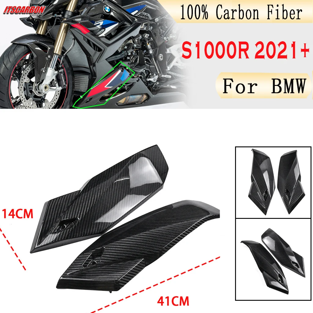 

For BMW S1000R 2021 2022 + M1000R 2023 Motorcycle Accessories Real 3K Carbon Fiber Lower Side Panels Cover Fairing Parts Kits