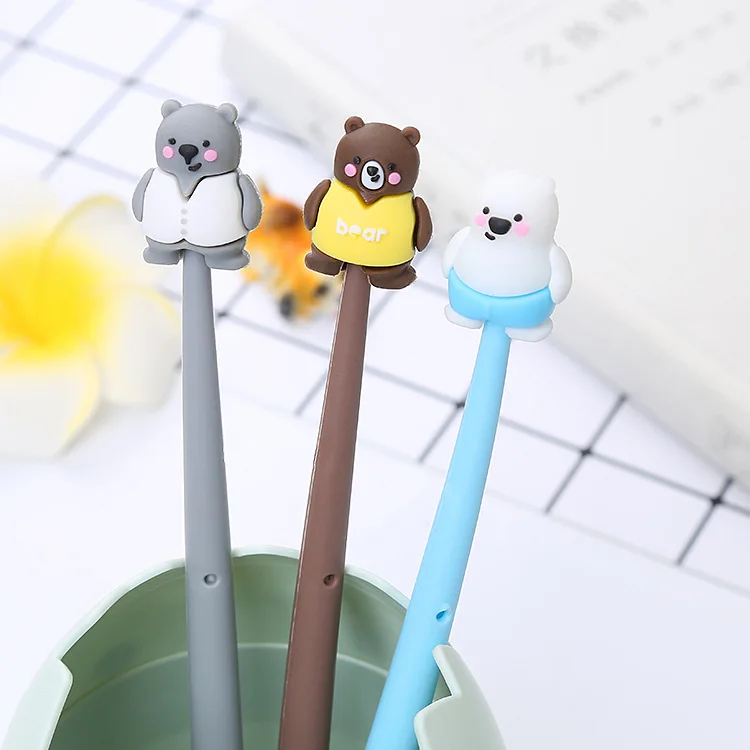 Cartoon Bear soft gel neutral pen creative student examination black water pen cute office stationery silicone signature pen
Cartoon Bear soft gel neutral pen creative student examination black water pen cute office stationery silicone signature pen