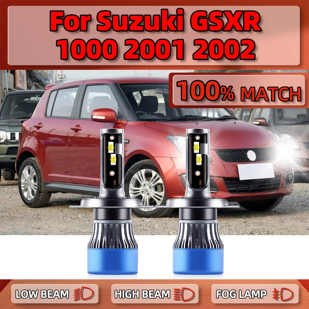

120W H4 Canbus LED Headlights 20000LM Car Headlamp Bulbs 12V 6000K White Turbo Auto Lamps For Suzuki GSXR 1000 2001 2002