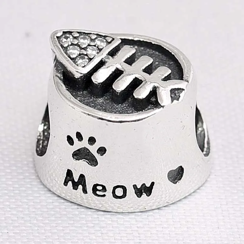 New Vintage Cat Bowl Meow With Crystal Bead Fit 925 Sterling Silver Bead Charm Bracelet Bangle DIY Jewelry
New Vintage Cat Bowl Meow With Crystal Bead Fit 925 Sterling Silver Bead Charm Bracelet Bangle DIY Jewelry