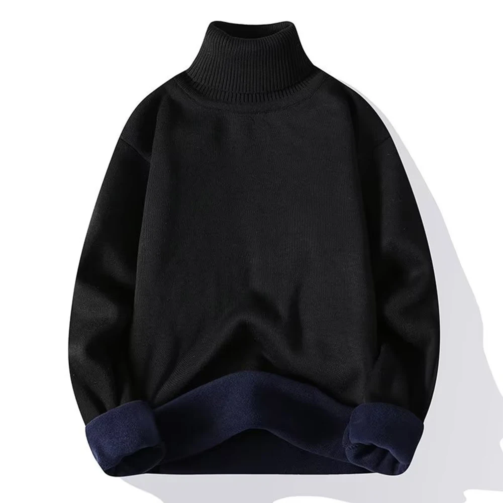 

Travel Casual Formal Pullovers Sweater Knitwear Top Fleece Lined Jumper Long Sleeve Mens Warm Winter Male Comfy