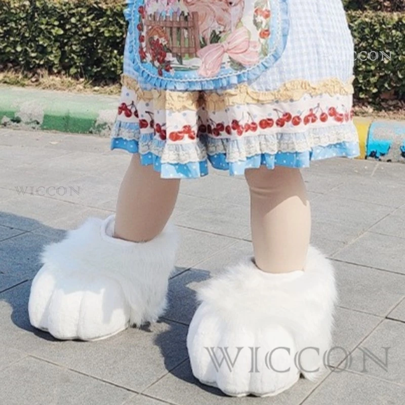 

Fursuit Paw Cosplay Shoes Accessories Furry Cosplay Rubbit Cat Boots Cute Fluffy Animal Manga Party Cos Wearable Unisex Costume